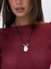 Mayve Cord Necklace Silver