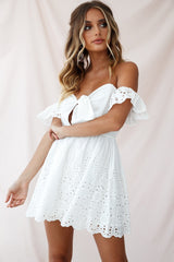 Chiara Off-Shoulder Sweetheart Neckline Dress White