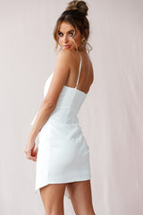 Tesla Cami Strap Sculpted Fabric Dress White