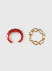 A Keeper Bracelet Pack Gold / Red