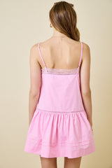 Elodie Drop Waist Lace Mini Cami Dress