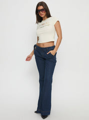 Acapulco Low Rise Flare Jeans Dark Blue Wash