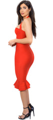 Kayden Red Mermaid Bandage Dress