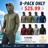 Men's UPF 50+ Long-Sleeve Sun-Protection Hoodie (with Sleeve Pocket and Face Mask)(SALE)