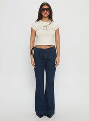Acapulco Low Rise Flare Jeans Dark Blue Wash