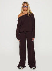 Dodie Wide Leg Pants Washed Brown