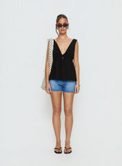 Dianna Babydoll Cami Top Black