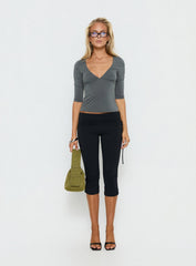 Bailor Channel Waistband Capri Pants Black