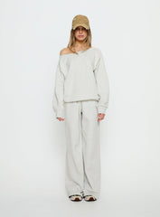 Dodie Wide Leg Pants Grey Marle