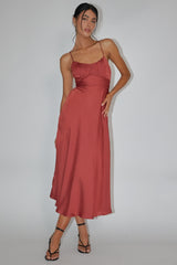Linka Cami Strap Midi Dress Chocolate