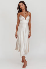 Lake Como A-Line Midi Dress Champagne