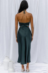 Social Butterfly Cut-Out Waist Midi Dress Jade
