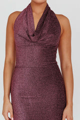 Soleil Moon Halterneck Maxi Dress Sparkle Rose