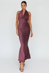 Soleil Moon Halterneck Maxi Dress Sparkle Rose