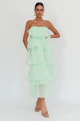 Behati Tiered Layer Midi Dress Mint