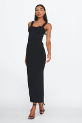 Emina Bead Trim Maxi Dress Black