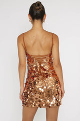 Axel Sequin Mini Dress Bronze