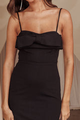 This Magic Moment Bow Bust Midi Dress Black