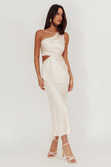 Always Golden One-Shoulder Midi Dress Champagne