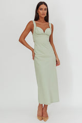 Moonlit Reverie Twist Back Maxi Dress Sage