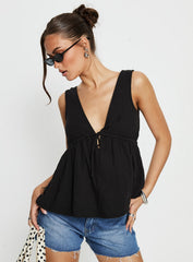 Dianna Babydoll Cami Top Black