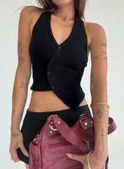 Avrilla Wrap Knit Top Black