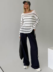 Alperton Knit Sweater Cream Stripe