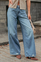Jillian High Rise Wide Leg Mica Denim Jeans (Le Bleu)