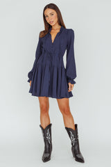 Waverly Long Sleeve Mini Dress Navy