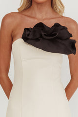 Lonnie Neckline Decoration Maxi Dress Cream
