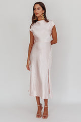 Lucinda Twist Back Midi Dress Blush