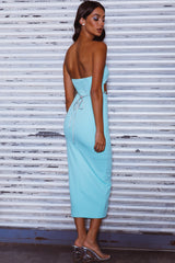 Nohemi Strapless Diamante Midi Dress Mint