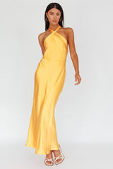 Italia Azure Crossover Halterneck Maxi Dress Sun