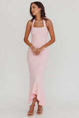 Fire Of Stars Halterneck Midi Dress Pink