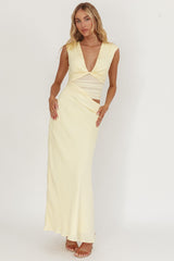 Sun Gaze Sheer Ruched Waist Maxi Dress Butter