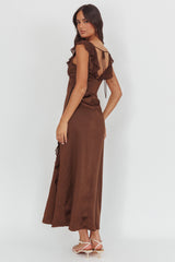 Zerai Ruffle Trimmed Maxi Dress Chocolate