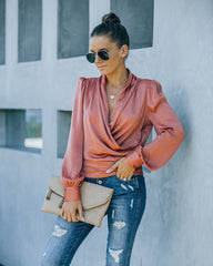 Exceptional Drape Blouse - Rust