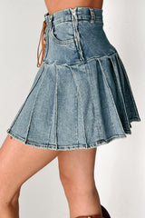 Hail And Well Met Pleated Skirt (Denim)