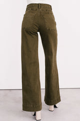 Henley Wide Leg Mica Denim Jeans (Fern Green)