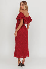 Beauty Within On-Off-Shoulder Maxi Dress Wine
