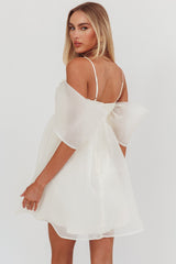 Little Liar Organza Mini Dress Light Beige