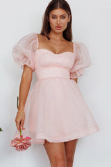 I've Got Sunshine Puff Sleeve Mini Dress Blush