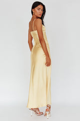 Siva Gathered Bust Midi Dress Yellow