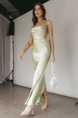 Heaven On Earth Lace-Up Back Maxi Dress Kiwi