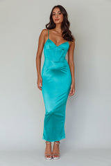 Seraya Lace-Up Back Dress Green