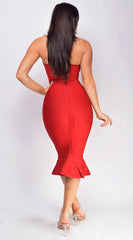 Kayden Red Mermaid Bandage Dress