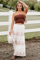 Cozy Corner Ribbed Strapless Fold Over Top (Chestnut)