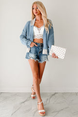 Rest Is Ritual Mineral Wash POL Cardigan (Blue)