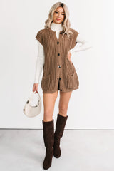 Cozy Carry Short Sleeve Cardigan (Brown)