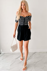 Embracing Flow High Rise Linen Shorts (Black)